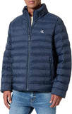 Calvin Klein Mens Nylon Hooded Puffer Jacket In Navy