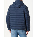 Calvin Klein Mens Nylon Hooded Puffer Jacket In Navy