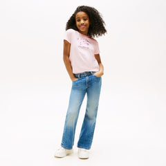 Tommy Hilfiger Girls Tommy Script T-Shirt In Baby Pink