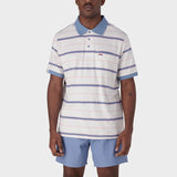 Jeep Mens Yarn Dye Stripe Golfer In Mist