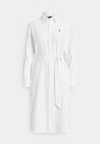 Polo Womens Sarah Belted Shirt Dress In White