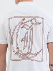 Just Cavalli Mens Cotton Golfer In White