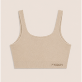 Freddy Womens Knitted Seamless Sports Top In Beige