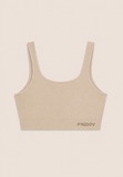 Freddy Womens Knitted Seamless Sports Top In Beige