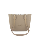 Fenn Gold Chain Tote Bag In Stone