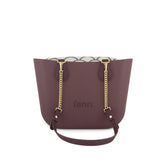 Fenn Gold Zip Chain Tote Bag In Purple