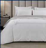 Egyptian Cotton Cheryl T400 Duvet Cover Set In White & Silver