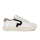 Palladium Womens Ace Lo Mix Leather Shoes In Star White/Zebra