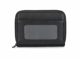 Lefel Mens Leather Zip Around & Front Card Holder In Black