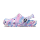 Crocs Classic Marbled Clog In White & Pink
