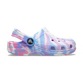 Crocs Classic Marbled Clog In White & Pink