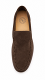 Zerga Mens Top Spin Penny Suede Shoes In Brown