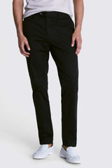 Lorenzini Mens Slim Stretch Chino In Black