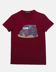 Pure Premium Carro T-shirt In Burgandy