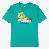 Converse Boys Graphic Print Sneaker T-Shirt In Green