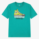 Converse Boys Graphic Print Sneaker T-Shirt In Green