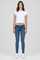Sissy Boy Womens Super Low Waist Skinny Jean In Medium Vintage
