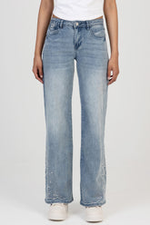 Sissy boy Womens Calista Wide Leg Jeans In Light Vintage