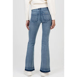 Sissy boy Womens Mid Waist Flare Leg Jeans In Medium Vintage