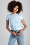 Sissy boy Womens Midnight Glow Branded T-Shirt In Light Blue