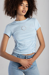 Sissyboy Womens Midnight Glow Branded T-Shirt In Light Blue