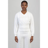 Sissyboy Cross It Sweat Top V-Neck In Off White