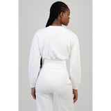 Sissyboy Cross It Sweat Top V-Neck In Off White