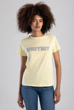 Sissy boy Womens Regular Fit T-Shirt with Bling Design In Yellow