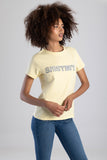 Sissy boy Womens Regular Fit T-Shirt with Bling Design In Yellow