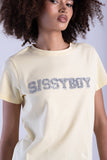 Sissy boy Womens Regular Fit T-Shirt with Bling Design In Yellow