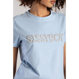 Sissyboy Womens Pearl & Bling Regular Fit T-Shirt In Pale Blue