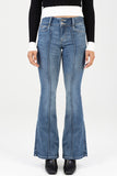 Sissy Boy Womens Mid Waist Skinny Flare Jeans In Light Vintage