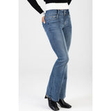 Sissy Boy Womens Mid Waist Skinny Flare Jeans In Light Vintage