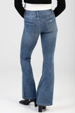 Sissy Boy Womens Mid Waist Skinny Flare Jeans In Light Vintage