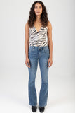 Sissy Boy Womens Mid Waist Kari Bootleg Jeans In Light Vintage