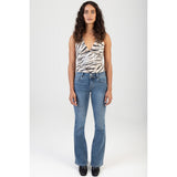 Sissy Boy Womens Mid Waist Kari Bootleg Jeans In Light Vintage