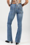 Sissy Boy Womens Mid Waist Kari Bootleg Jeans In Light Vintage