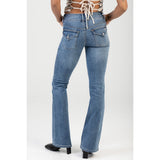 Sissy Boy Womens Mid Waist Kari Bootleg Jeans In Light Vintage
