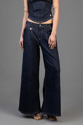 Sissy Boy Gigi Wide Leg Low Waist Jeans In Blue