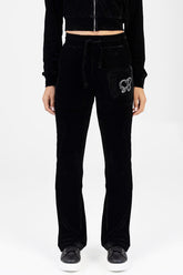 Sissy Boy Womens Velour Athleisure Tracksuit Pants In Black