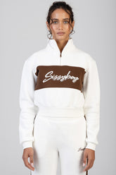 Sissy Boy Womens Quater Zip Track Top In Off White