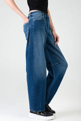 Sissyboy Womens High Waist Balloon Leg Jeans In Medium Vintage