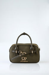 Sissyboy Mini Handbag with Front Clip Detail In Green