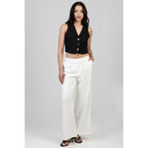 Sissy Boy Alice Wide Leg Pleated Trousers In Off White
