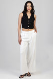 Sissy Boy Alice Wide Leg Pleated Trousers In Off White