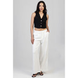 Sissy Boy Alice Wide Leg Pleated Trousers In Off White