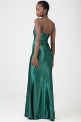 Sissyboy Womens Maxi Dress With Corset Details And Pleats In Bottle Green