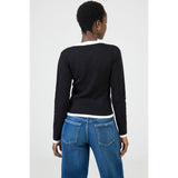 Sissy boy Ladies Long Sleeve Knit Top In Black & White