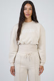 Sissy boy Ladies Glitter Fleece Sweater In Stone