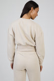 Sissy boy Ladies Glitter Fleece Sweater In Stone